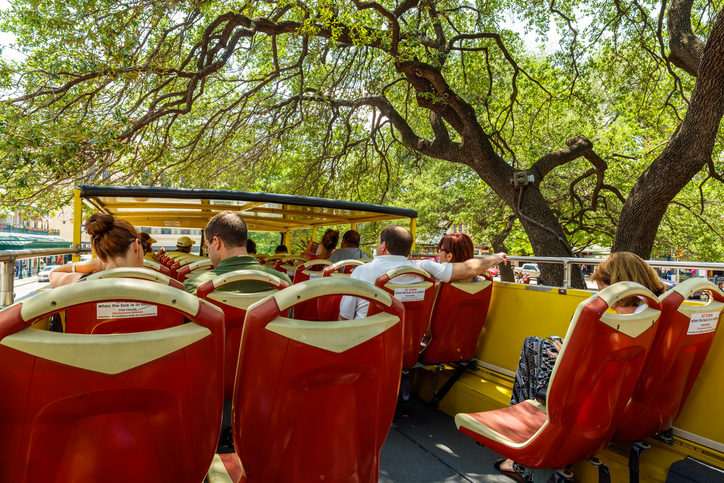 Roofless bus tour of Miamis historic District. 