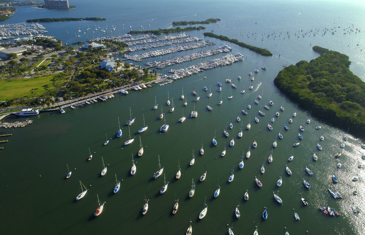 Sail boats at a marina